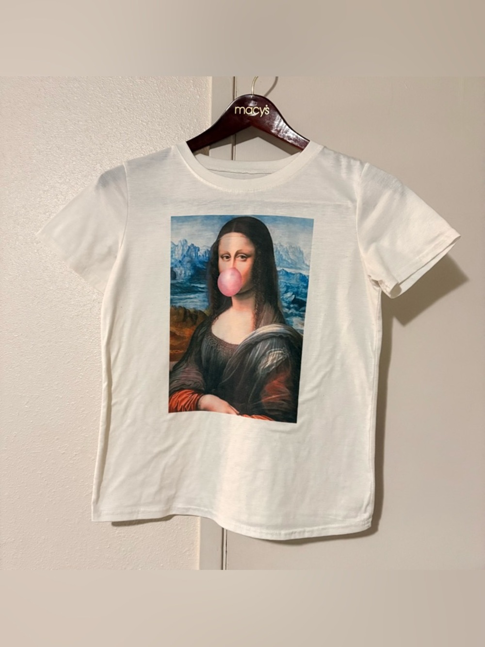 White Mona Lisa Bubblegum Print Tee